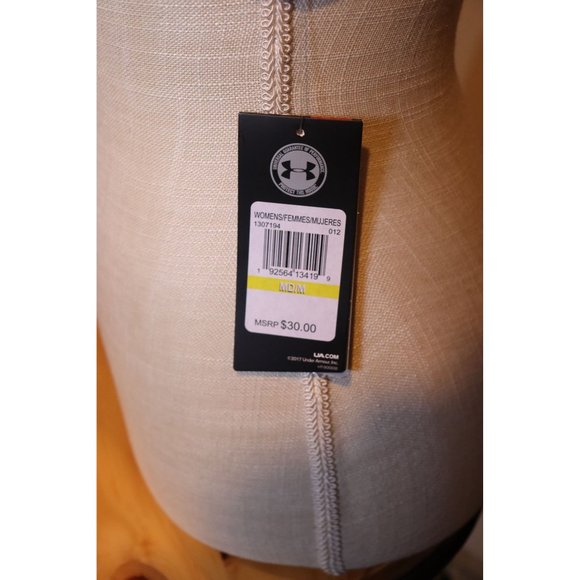 Under Armour Cross Back Gray/Pink low impact Sports Bra M New - Picture 3 of 4